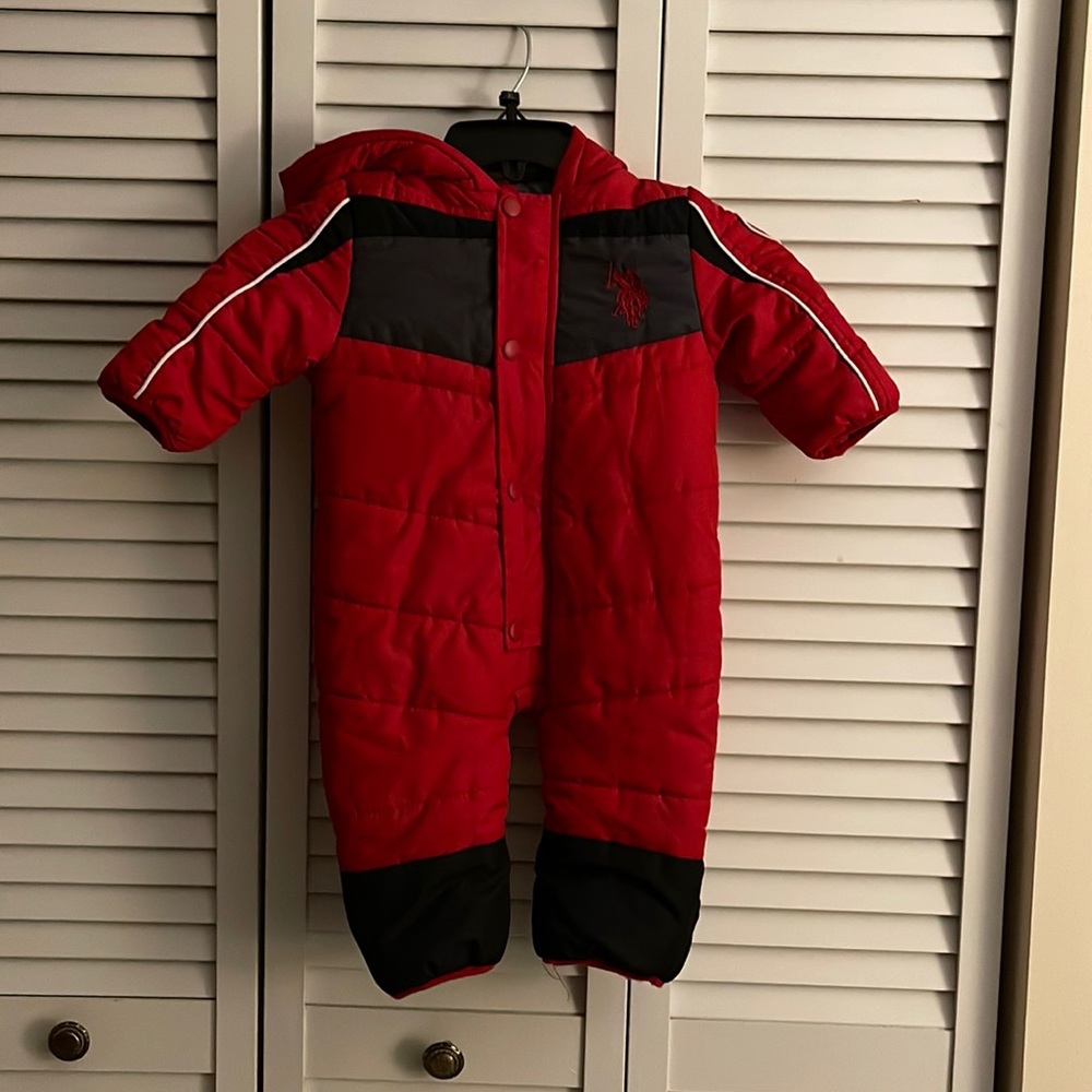 US Polo Association Red/Black/Navy/Gray Lining KiDS Puffer Snow Suit